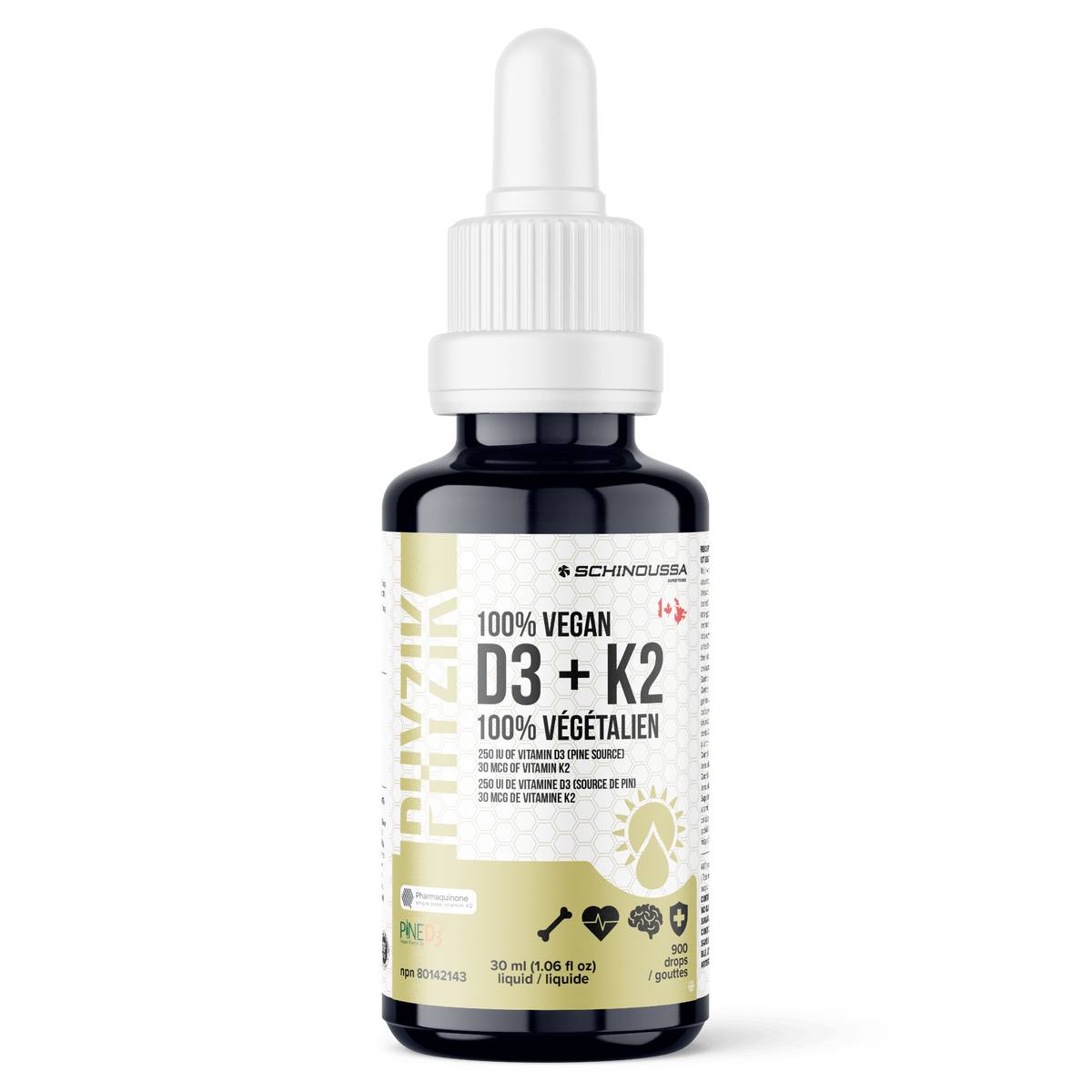 30ml | Schinoussa 100% Vegan D3 + K2 Drops 30ml