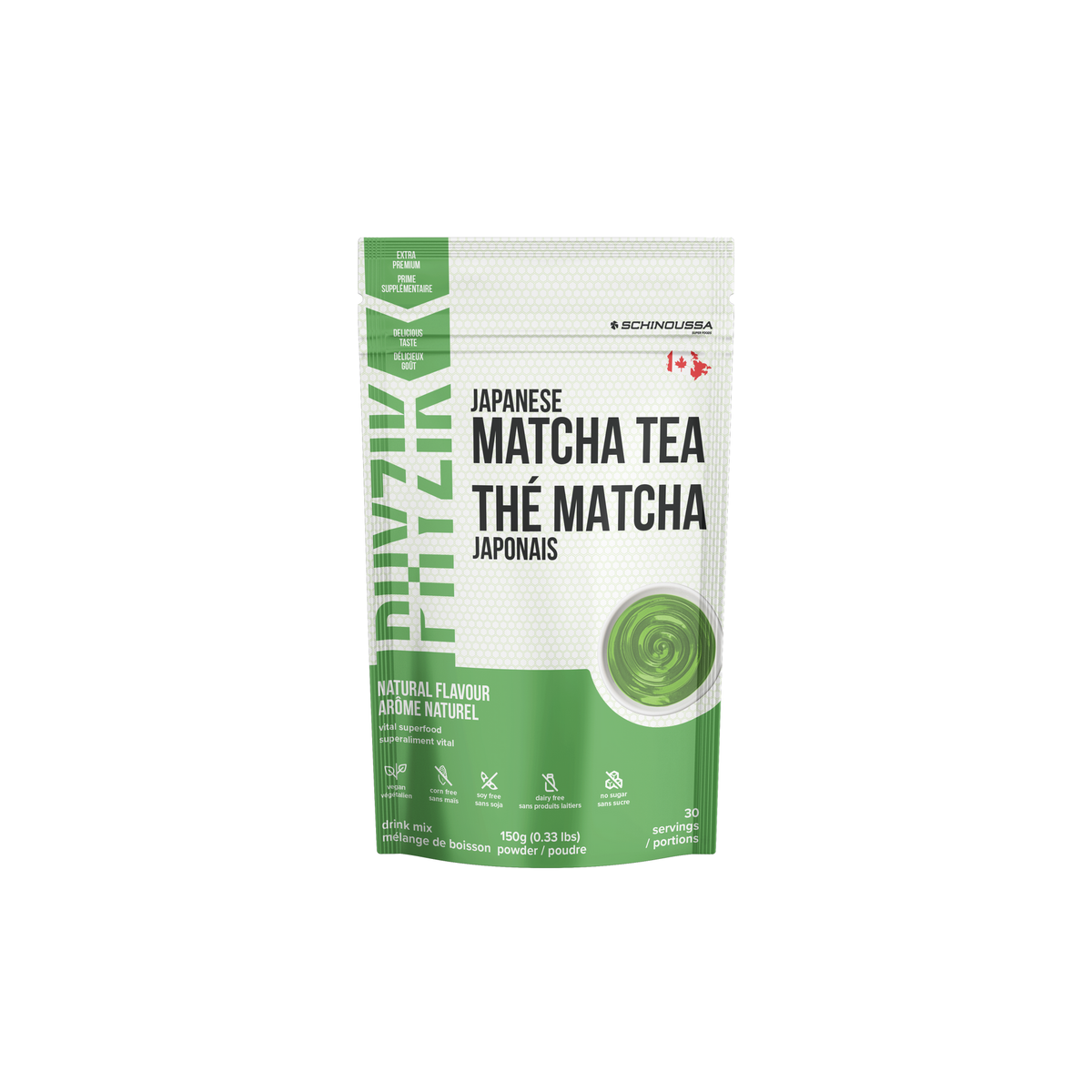 Schinoussa Japanese Matcha Green Tea Powder, Shade-Grown Whole-Leaf Matcha with Natural Caffeine and L-Theanine, 150g