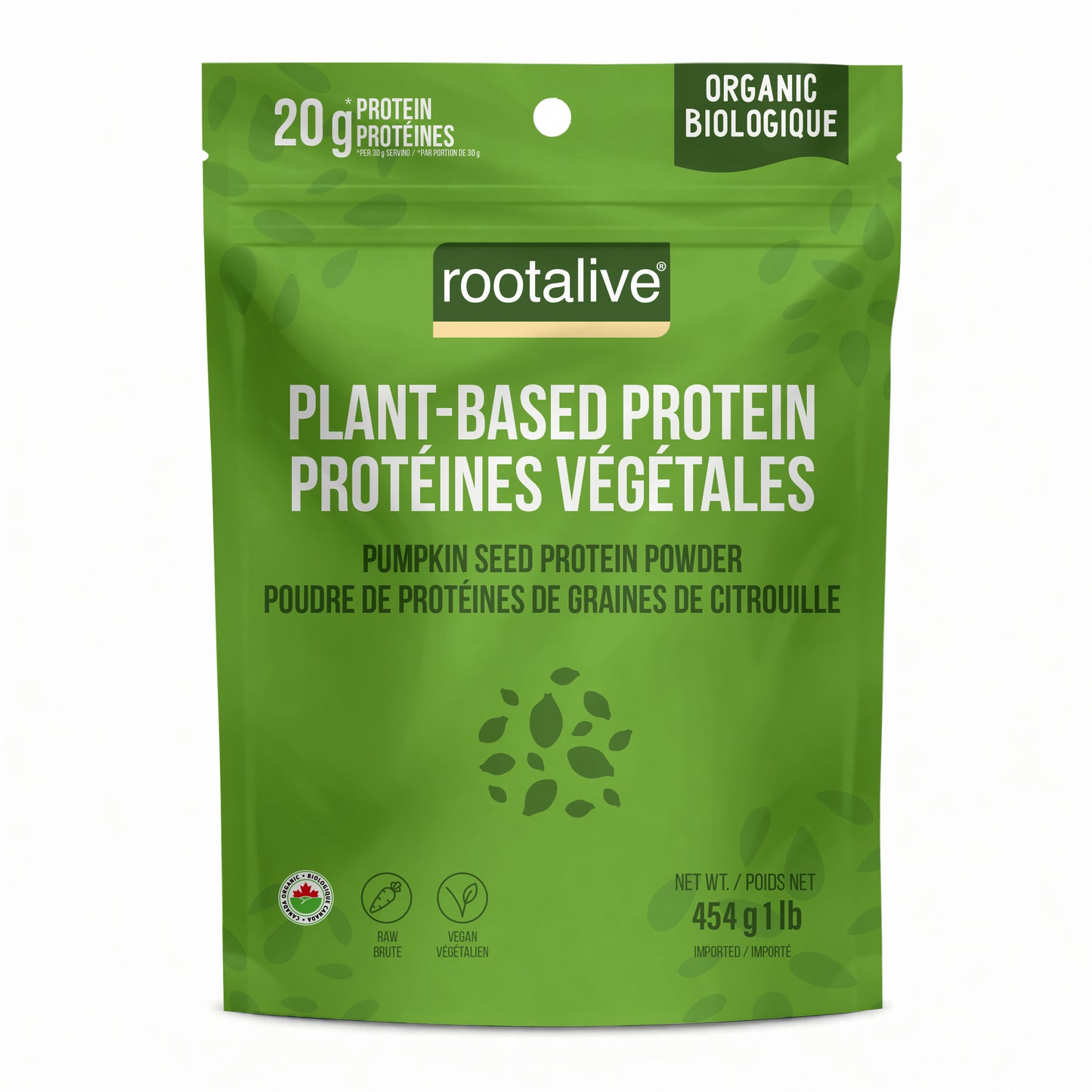 454g | Rootalive Organic Pumpkin Seed Protein Powder 454g