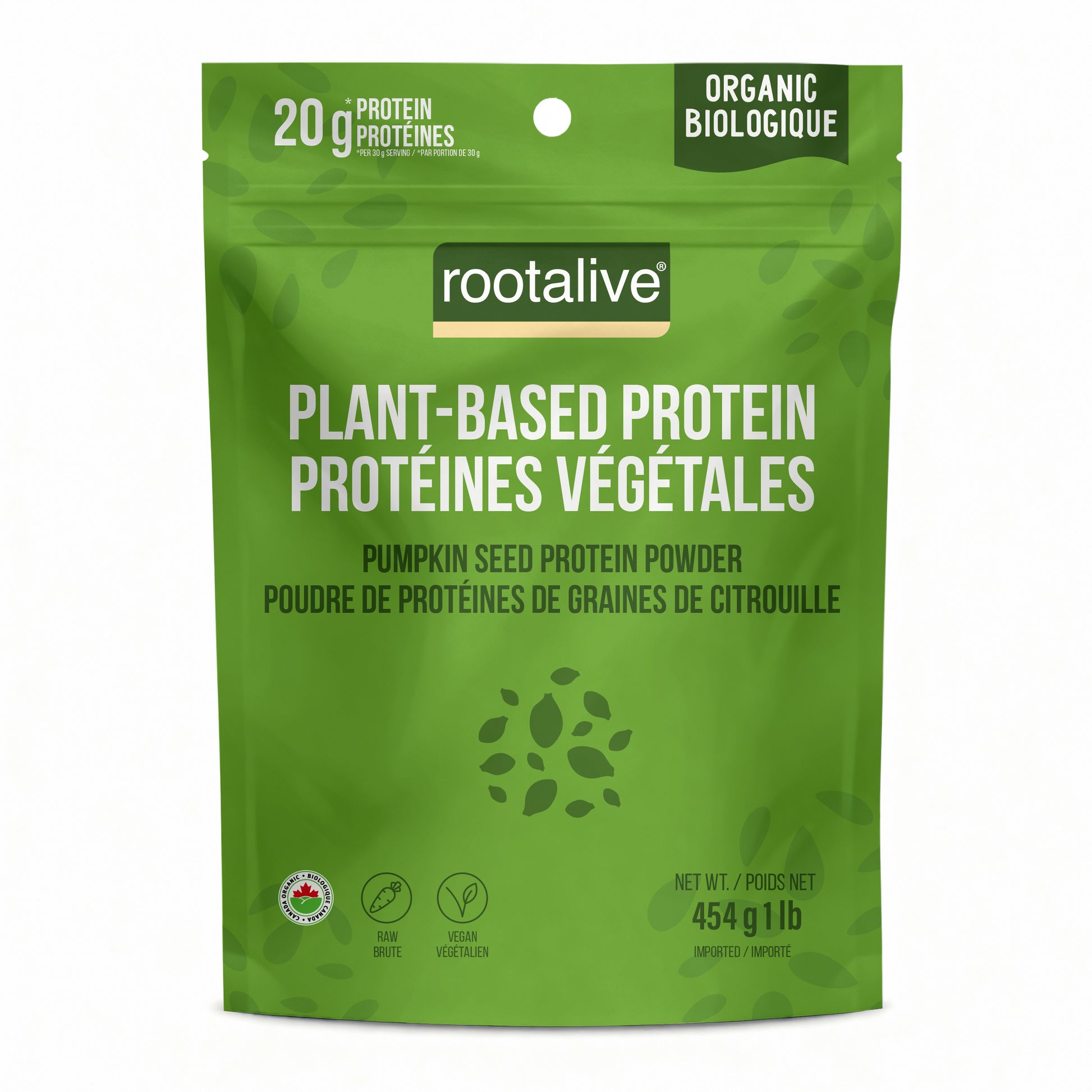 454g | Rootalive Organic Pumpkin Seed Protein Powder 454g