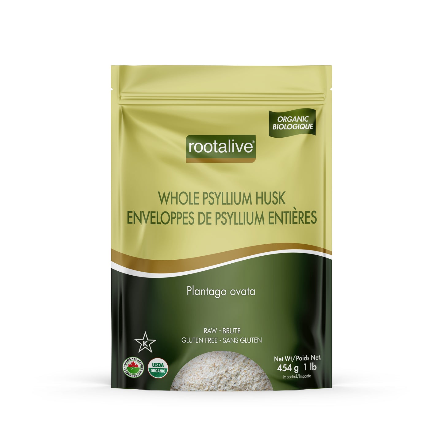454g | Rootalive Organic Whole Psyllium Husk 454g