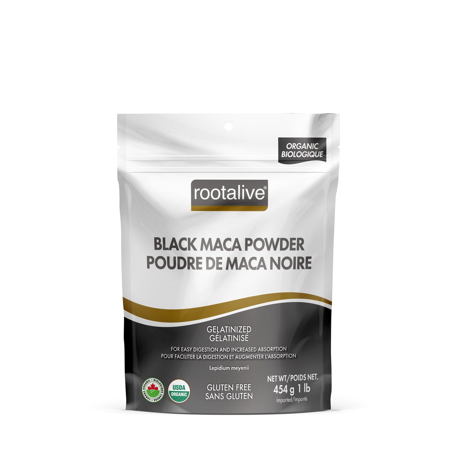 454g | Rootalive Organic Gelatinized Black Maca Powder 454g