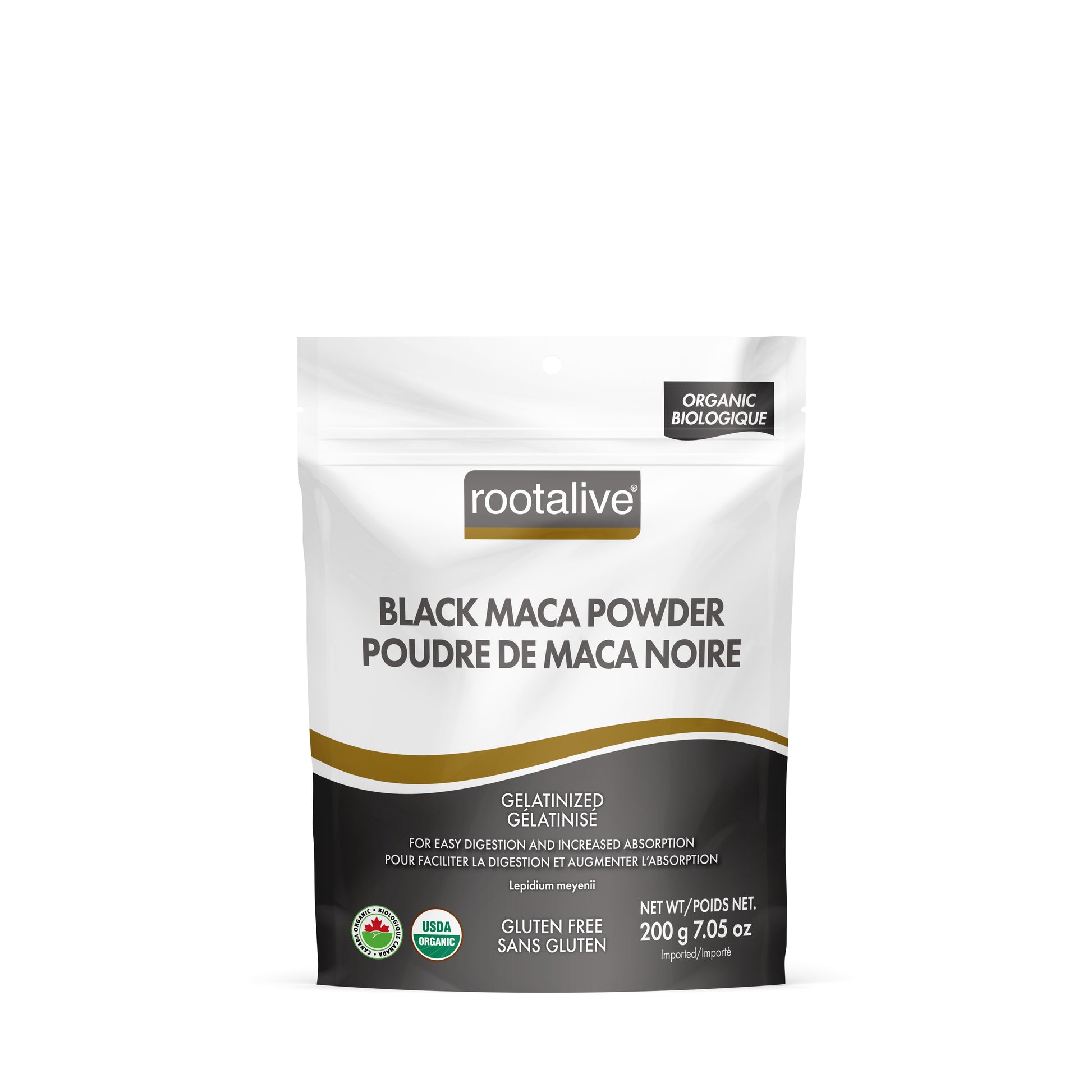 200g | Rootalive Organic Gelatinized Black Maca Powder 200g