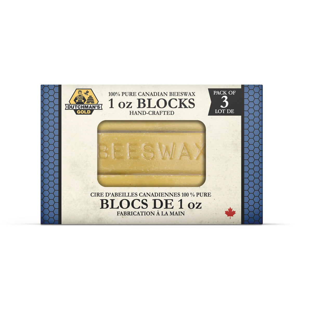 Dutchman's Gold Pure Beeswax Blocks, 1oz Blocks, 3 Pack