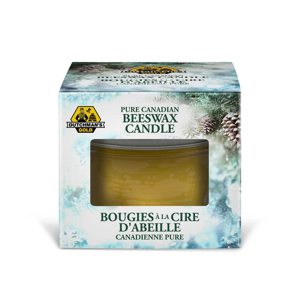 Dutchman's Gold Winter Wonderland Beeswax Candles, Mason Jar
