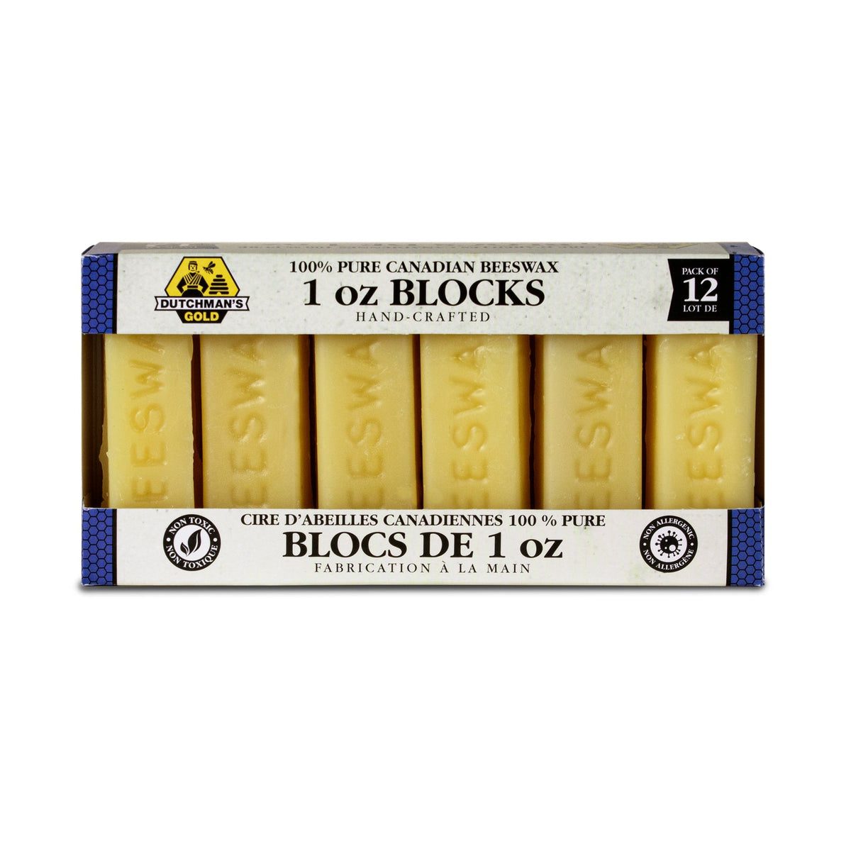 Dutchman's Gold Pure Beeswax Blocks, 1oz Blocks, 12 Pack