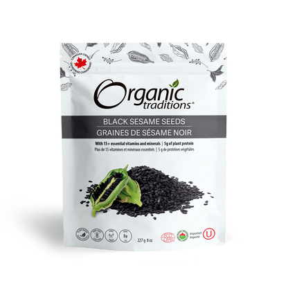 Organic Traditions Black Sesame Seeds, Organic, Rich in Vitamins, High in Fiber, High in Calcium for Strong Bones, 454g