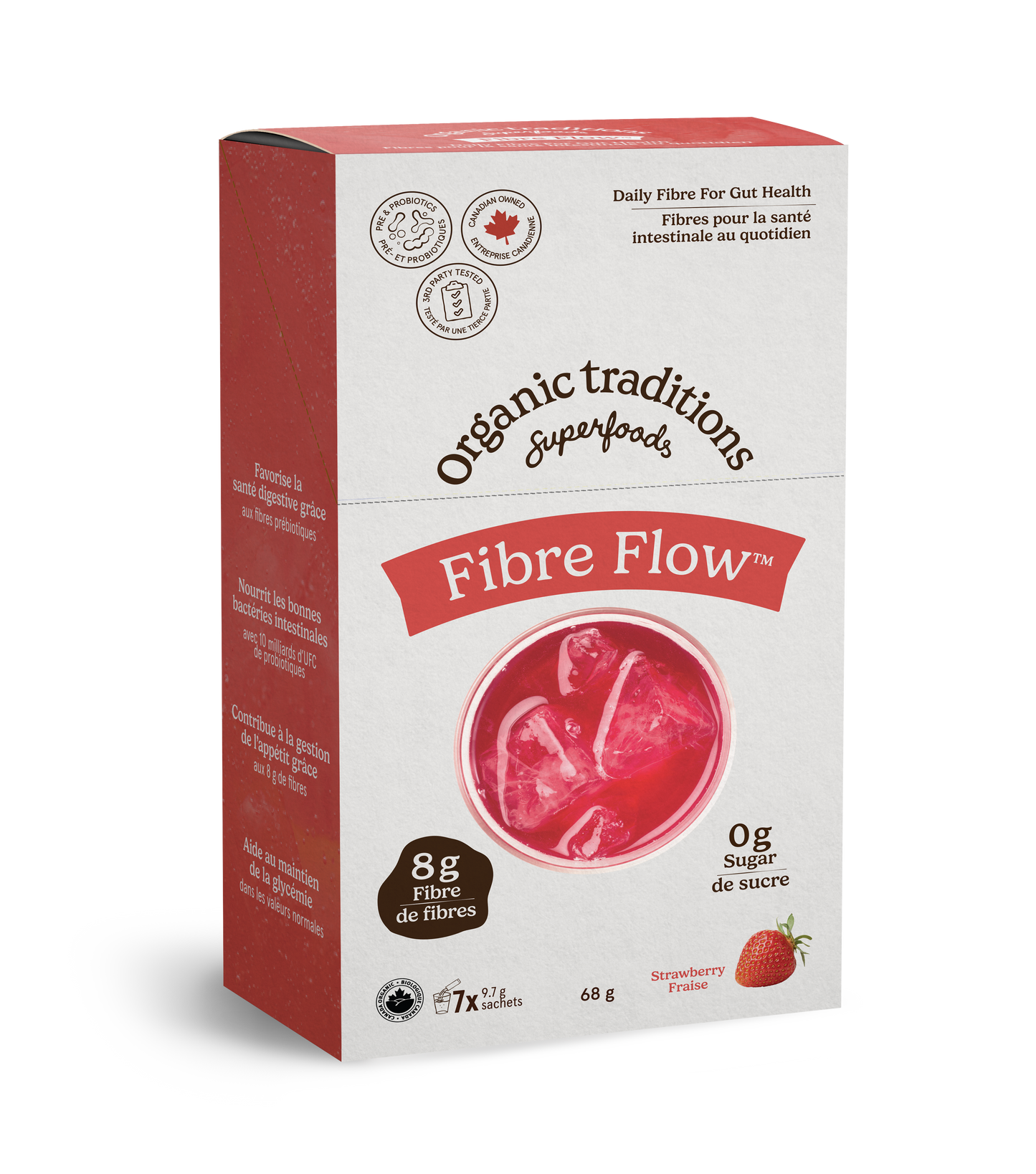 Strawberry 7 Sachets | Organic Traditions Fibre Flow Strawberry
