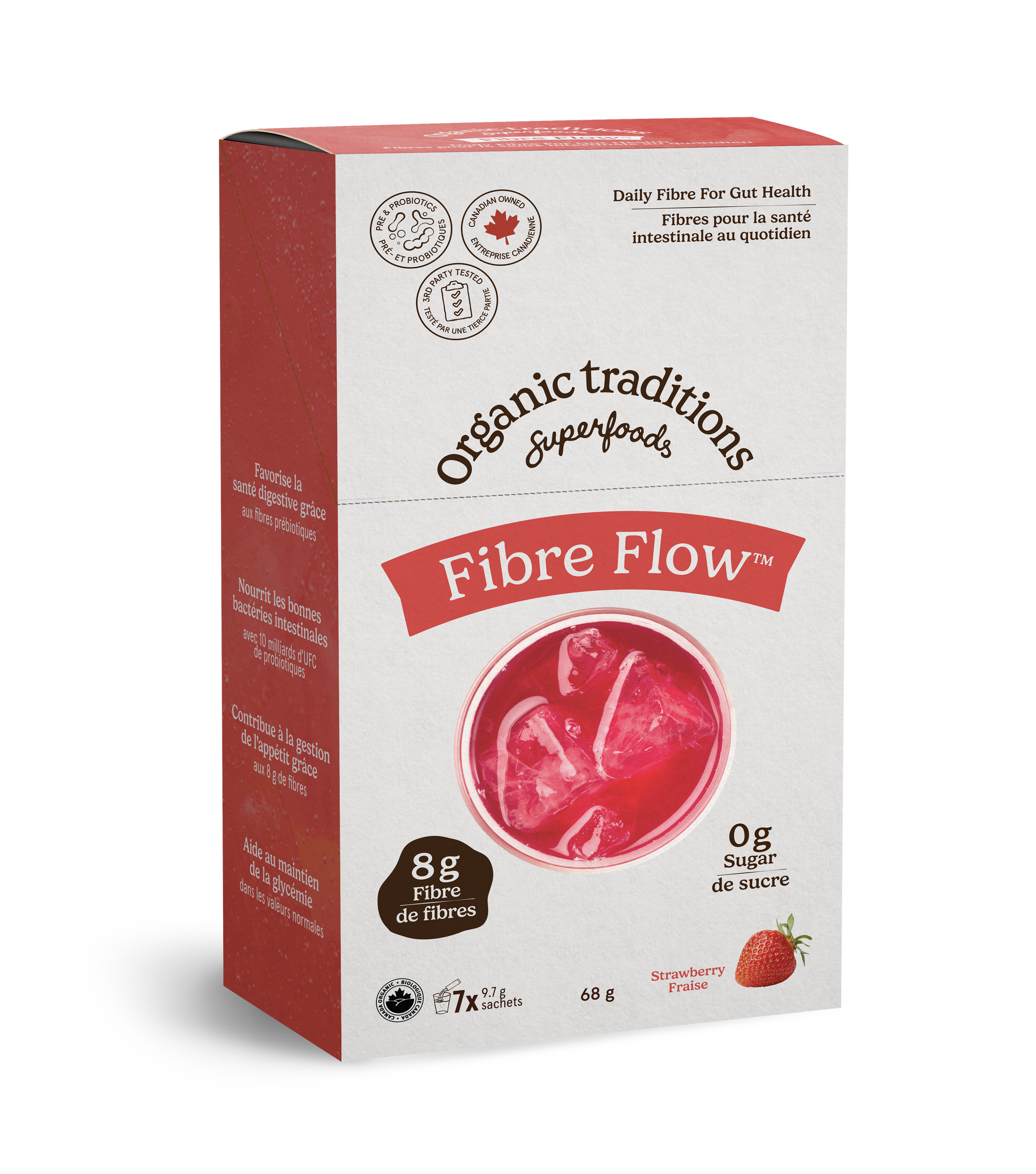 Strawberry 7 Sachets | Organic Traditions Fibre Flow Strawberry