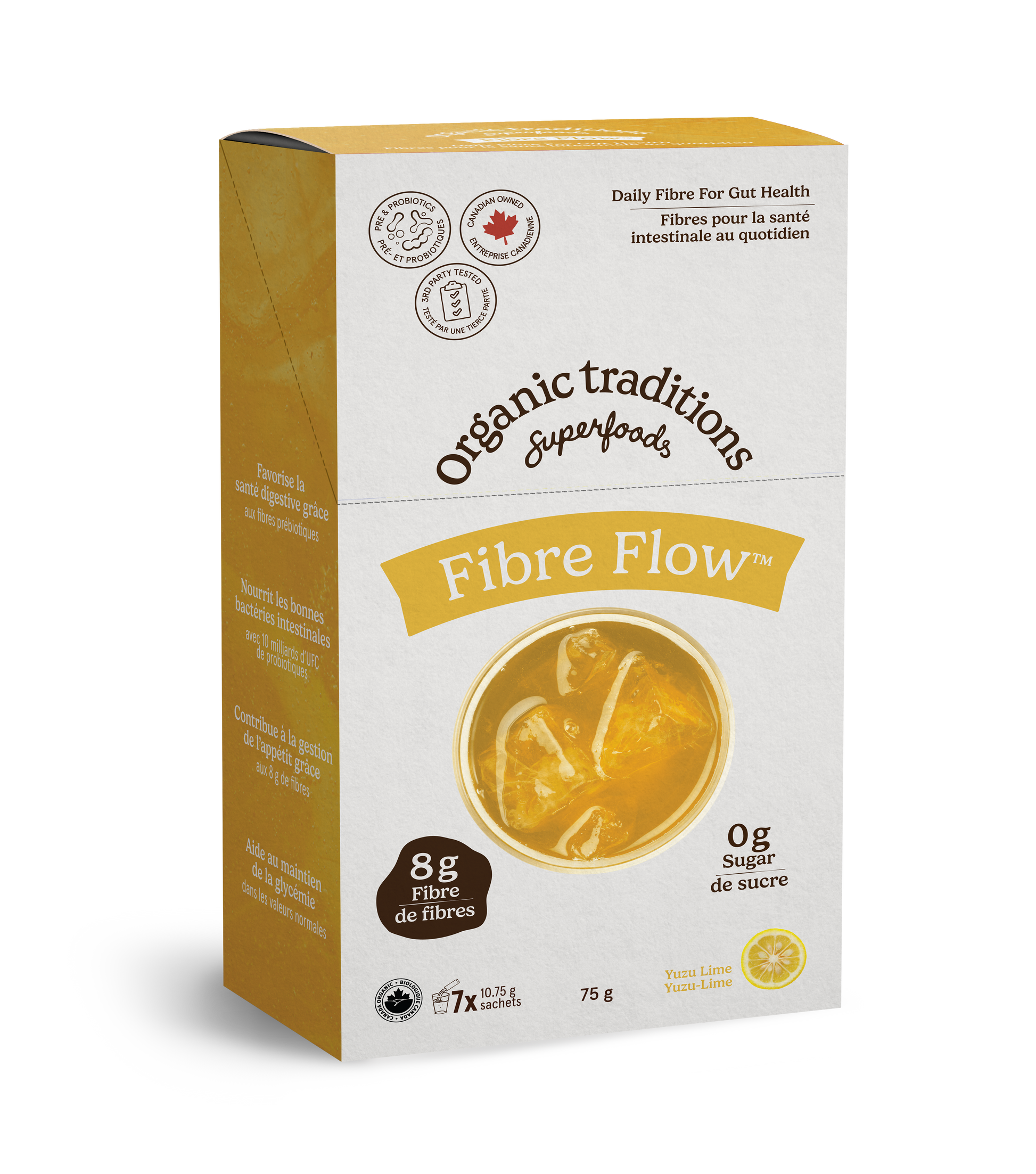 Yuzu Lime 7 Sachets | Organic Traditions Fibre Flow Yuzu Lime