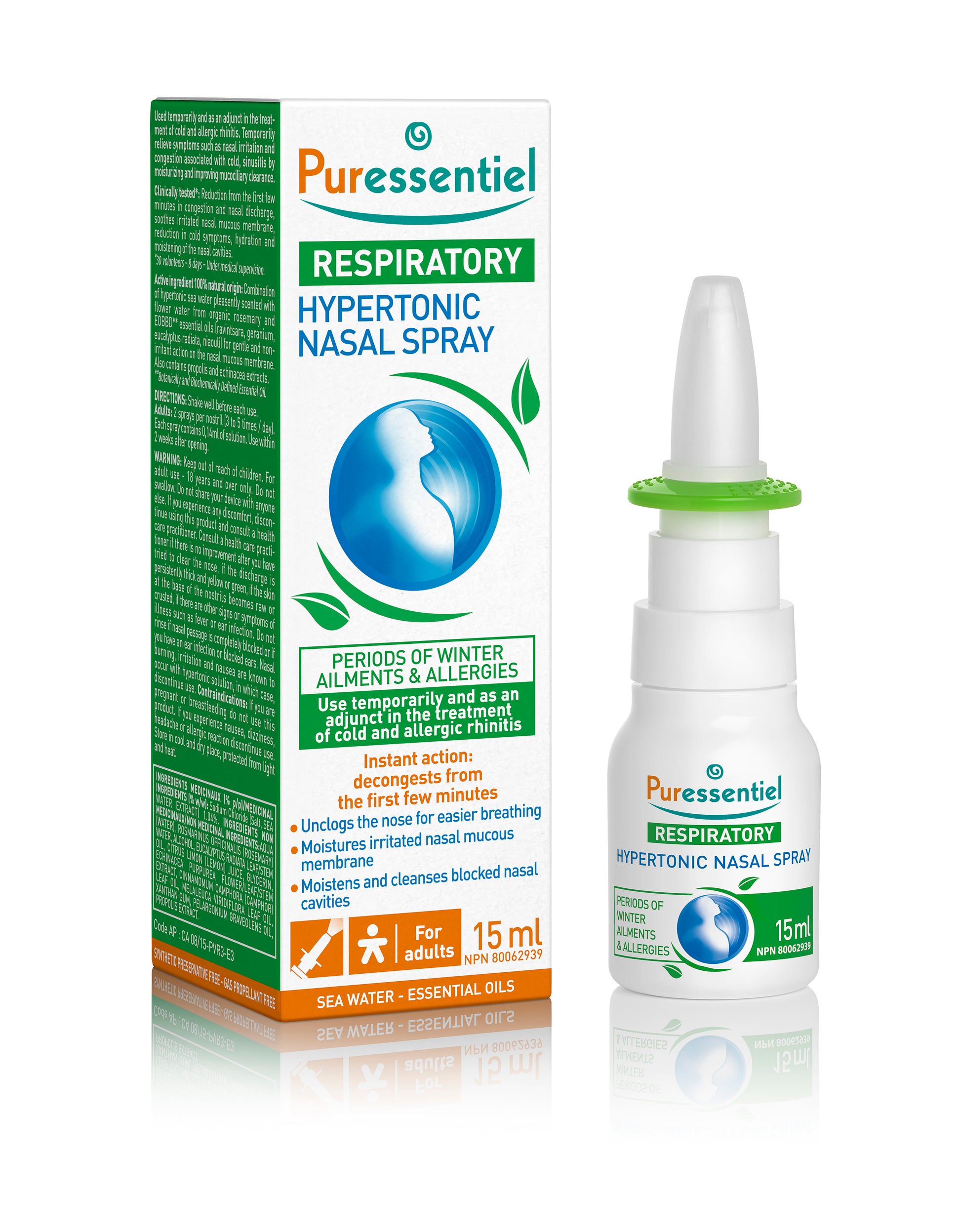 15ml | Puressentiel Respiratory Hypertonic Nasal Spray 15ml