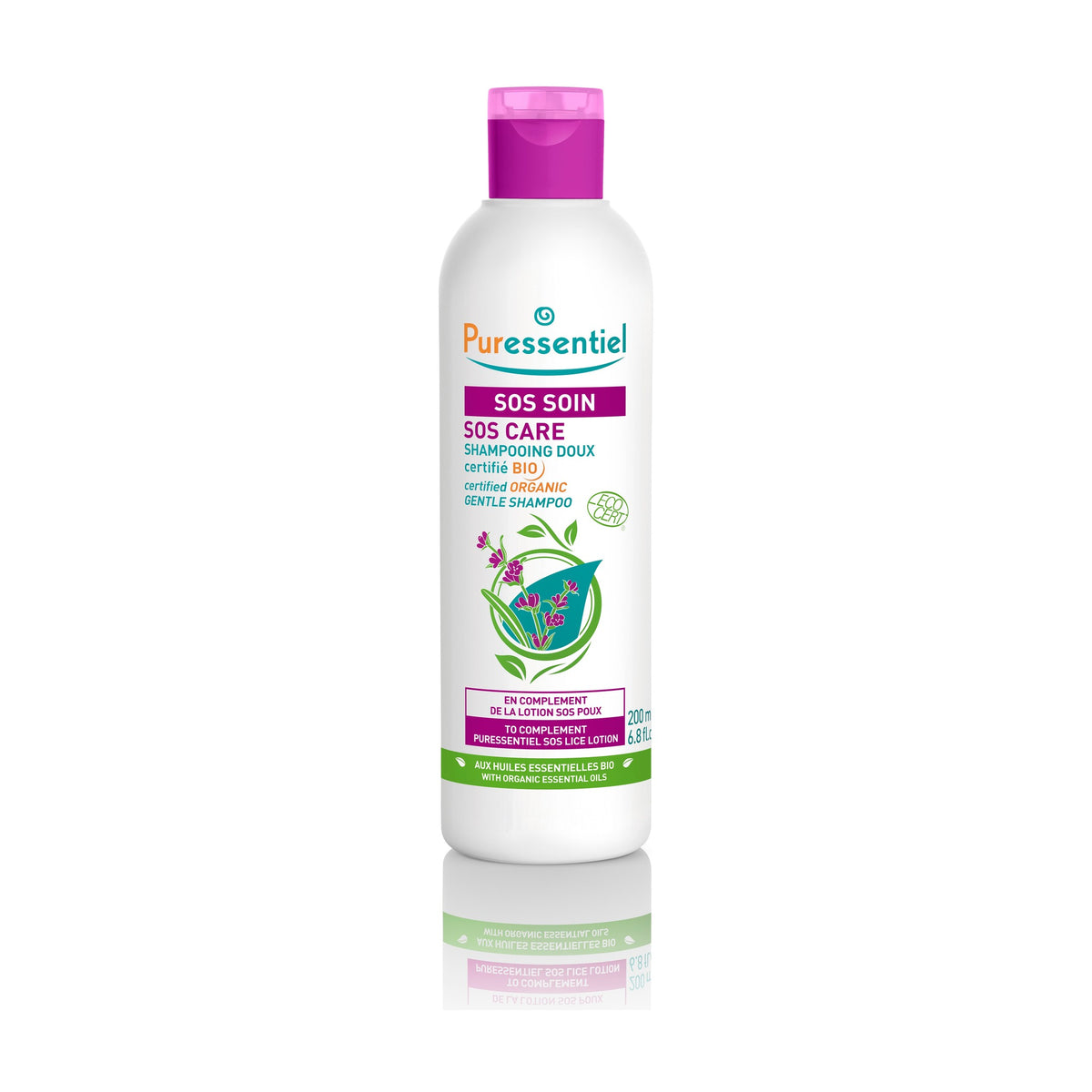 Puressentiel SOS Lice Organic Gentle Shampoo with Lavender, Lavandin, Ylang-Ylang and Geranium, Family Hair Care, 200ml