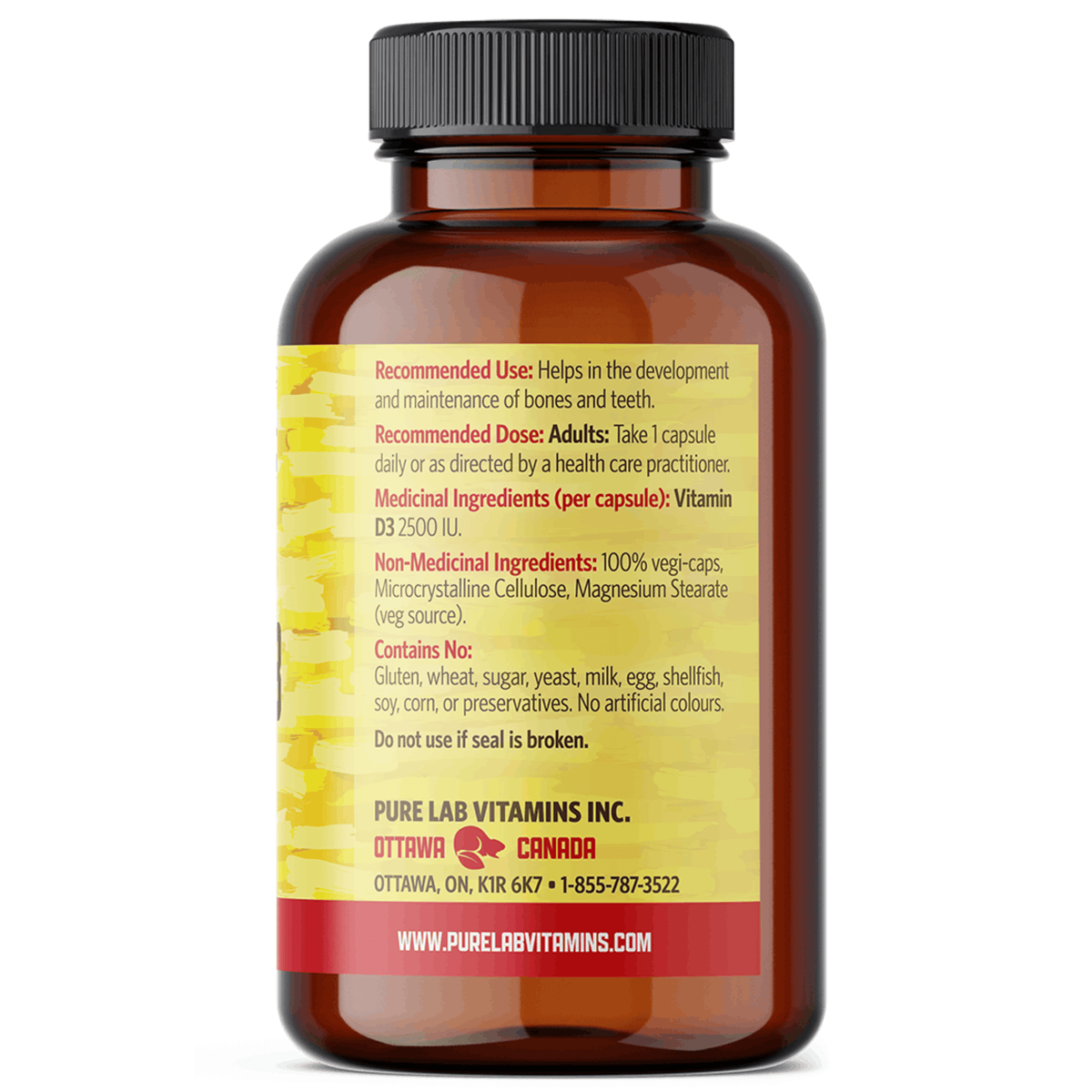 240 Vegetable Capsules | Pure Lab Vitamins Vitamin D3 Capsules