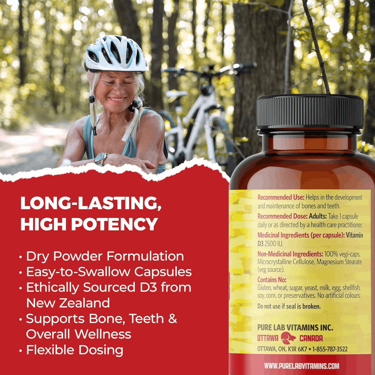 240 Vegetable Capsules | Pure Lab Vitamins Vitamin D3 Capsules