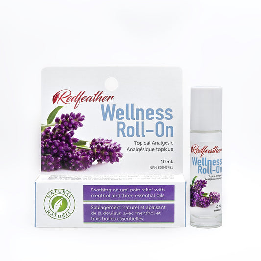 Redfeather Wellness Roll-On with 6.3% Menthol, Rose, Lavender and Peppermint Oils, Cooling Roll-On for Forehead, Temples and Neck, 10ml