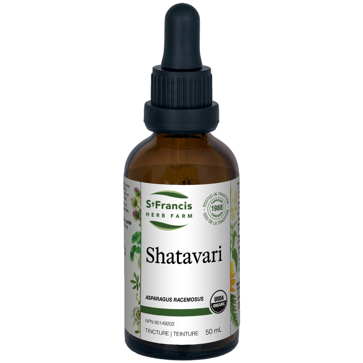 St. Francis Shatavari Organic Tincture, Ayurvedic Adaptogen to Help Increase Energy and Resistance to Stress, 50ml or 100ml - 50ml