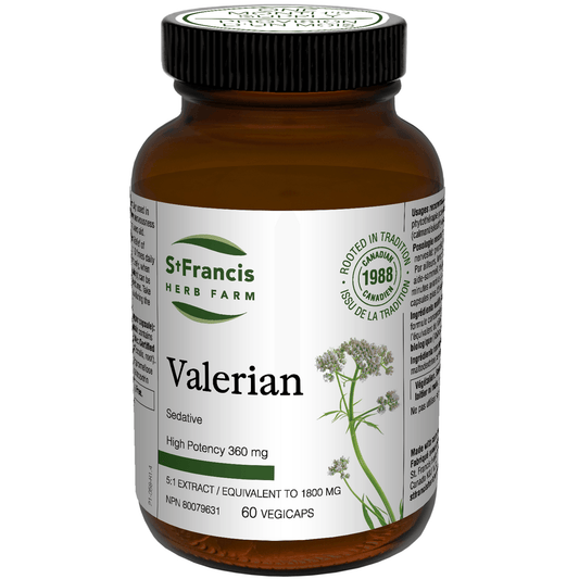 St. Francis Valerian Capsules, 5:1 Organic Valerian Root Extract, Traditional Sleep Aid and Calmative, 60 Vegetable Capsules