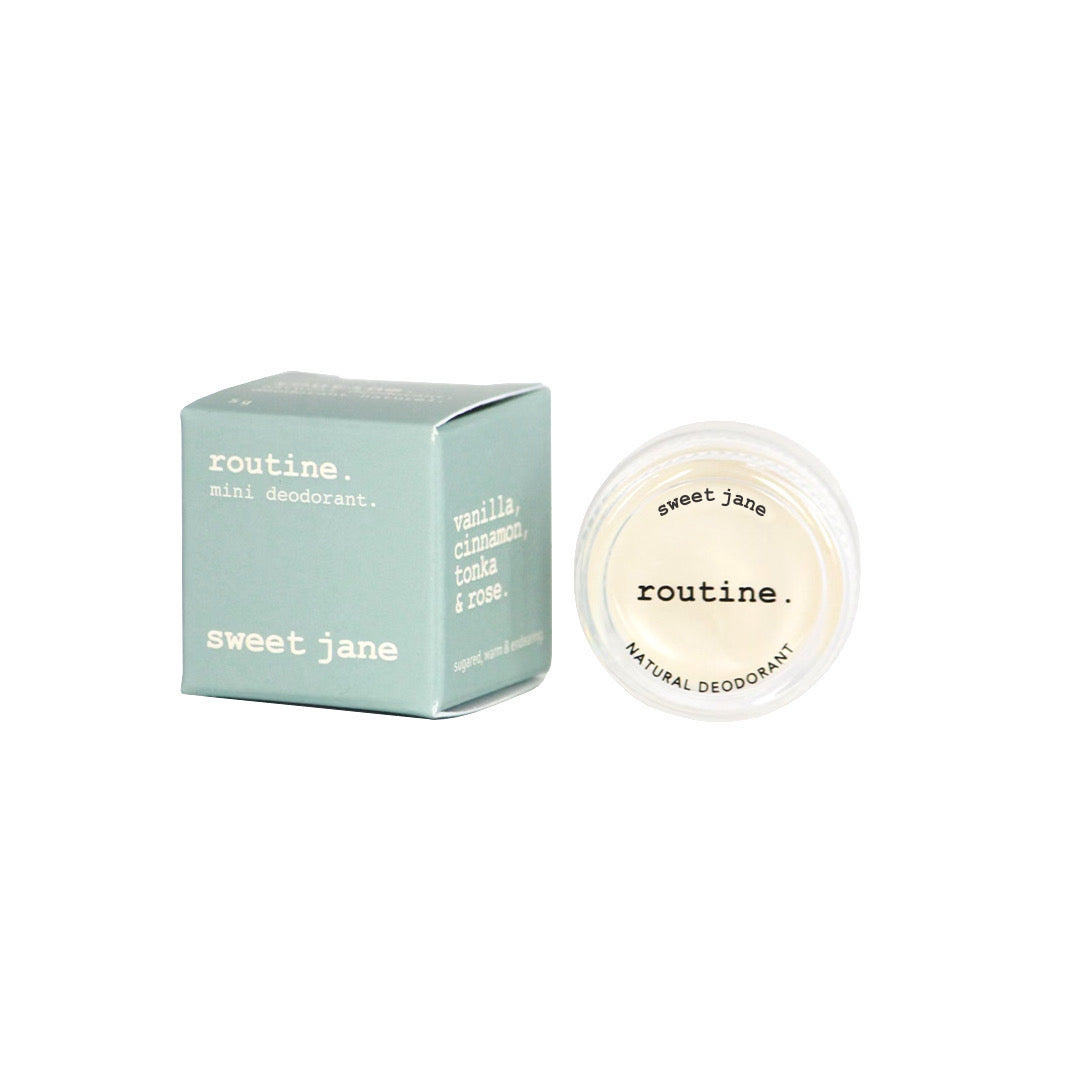 Routine Natural Deodorant Mini Cream, Travel and Trial Size in 21 Signature Scents, Classic, Vegan or Baking Soda Free, 5g - Sweet Jane