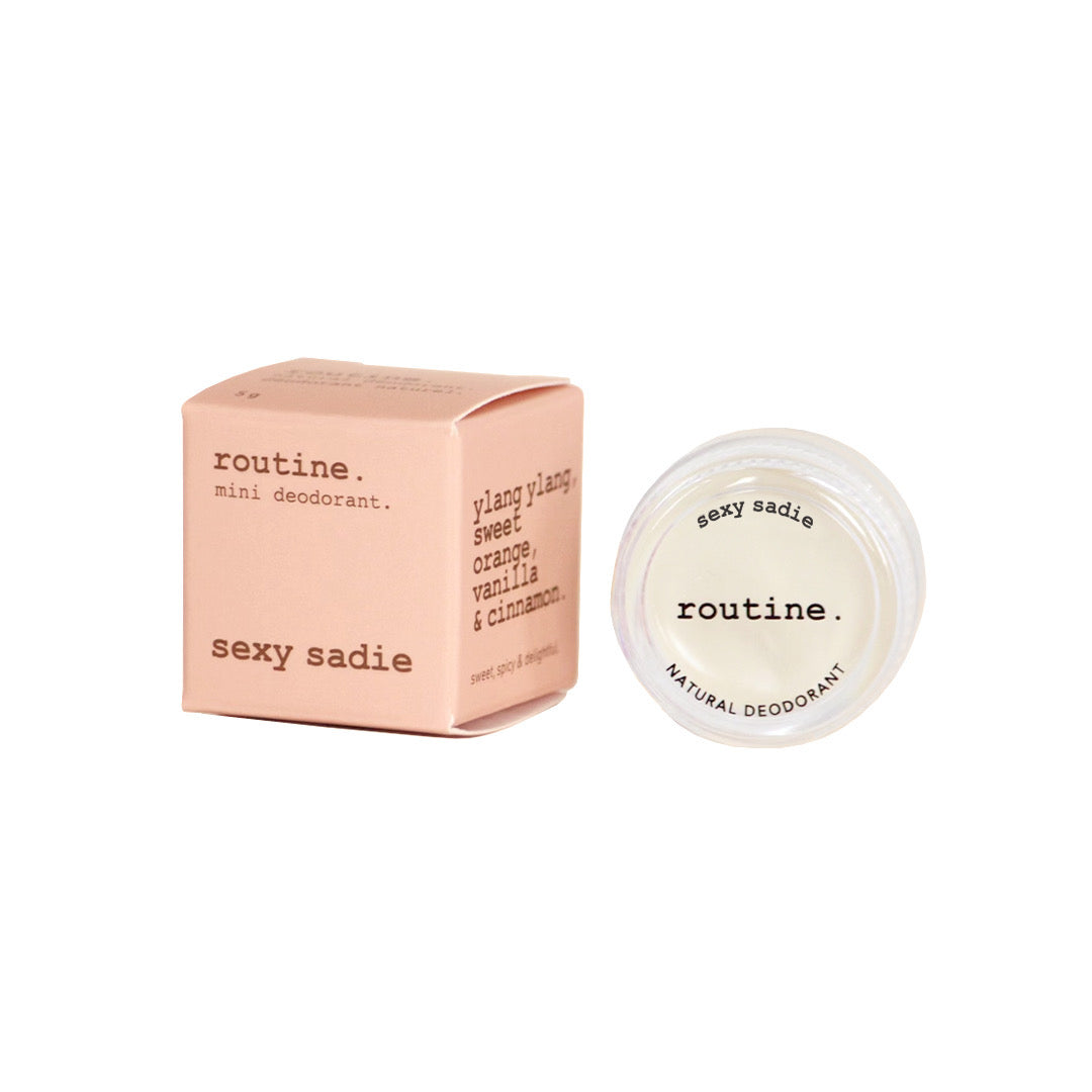 Routine Natural Deodorant Mini Cream, Travel and Trial Size in 21 Signature Scents, Classic, Vegan or Baking Soda Free, 5g - Sexy Sadie – Vegan