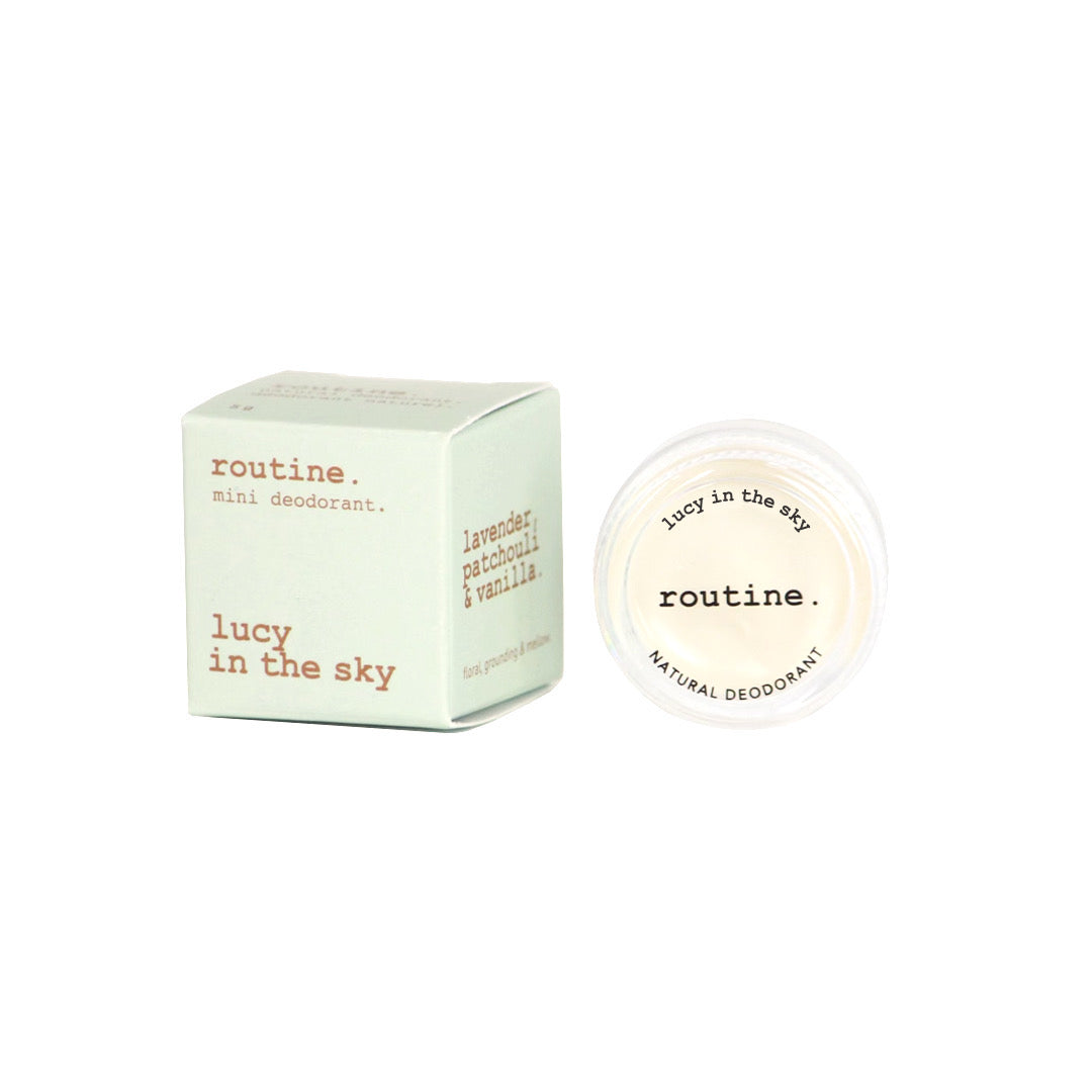 Routine Natural Deodorant Mini Cream, Travel and Trial Size in 21 Signature Scents, Classic, Vegan or Baking Soda Free, 5g - Lucy in the Sky – Vegan