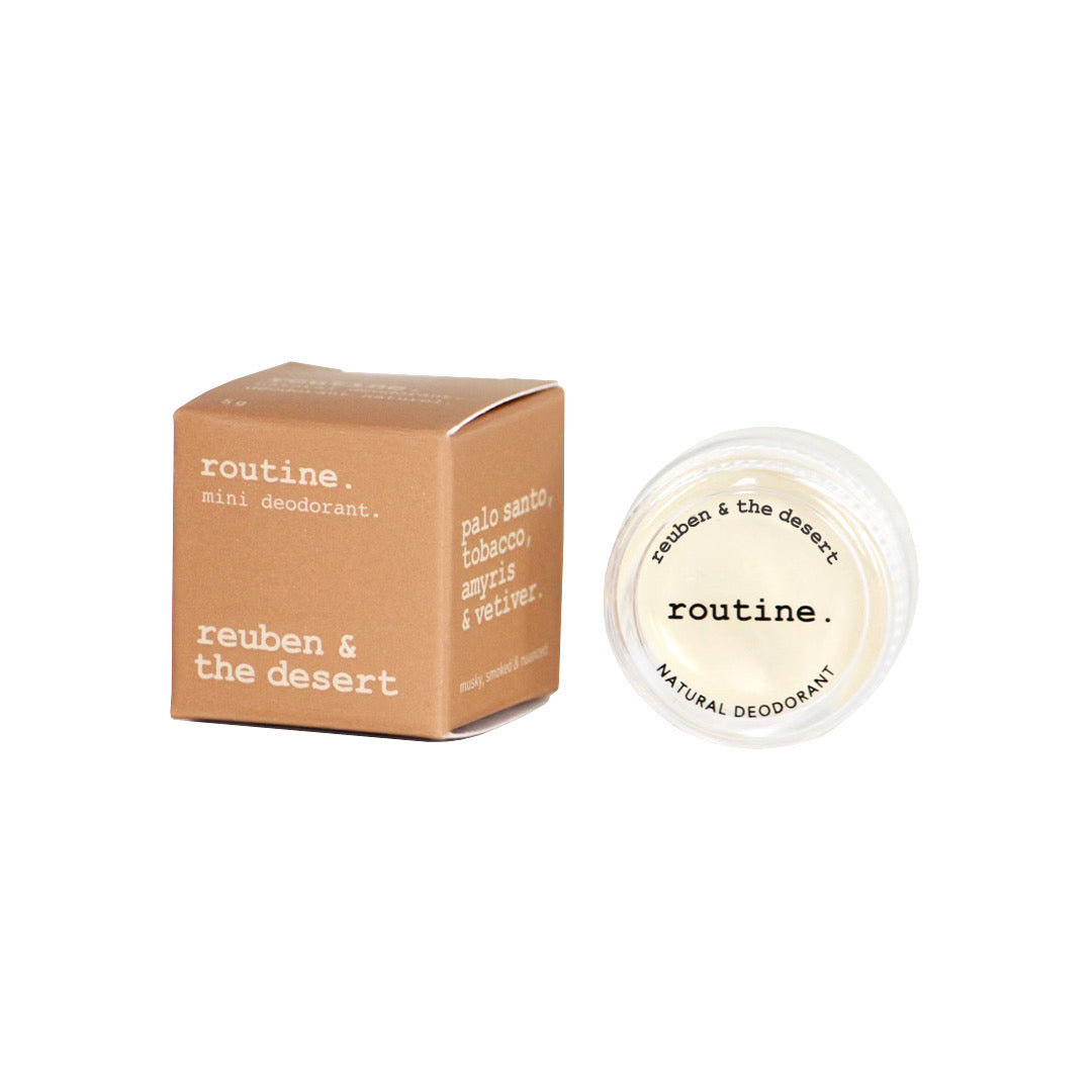 Routine Natural Deodorant Mini Cream, Travel and Trial Size in 21 Signature Scents, Classic, Vegan or Baking Soda Free, 5g - Reuben & the Desert