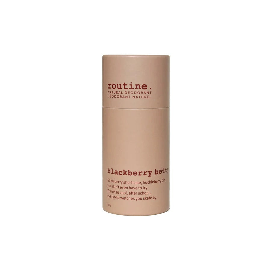 Routine Natural Deodorant Stick, Soft-Glide Cream Stick in 19 Signature Scents, Classic or Baking Soda Free, 50g - Blackberry Betty