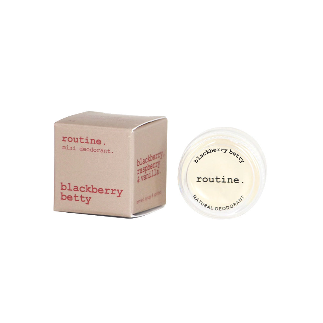Routine Natural Deodorant Mini Cream, Travel and Trial Size in 21 Signature Scents, Classic, Vegan or Baking Soda Free, 5g - Blackberry Betty