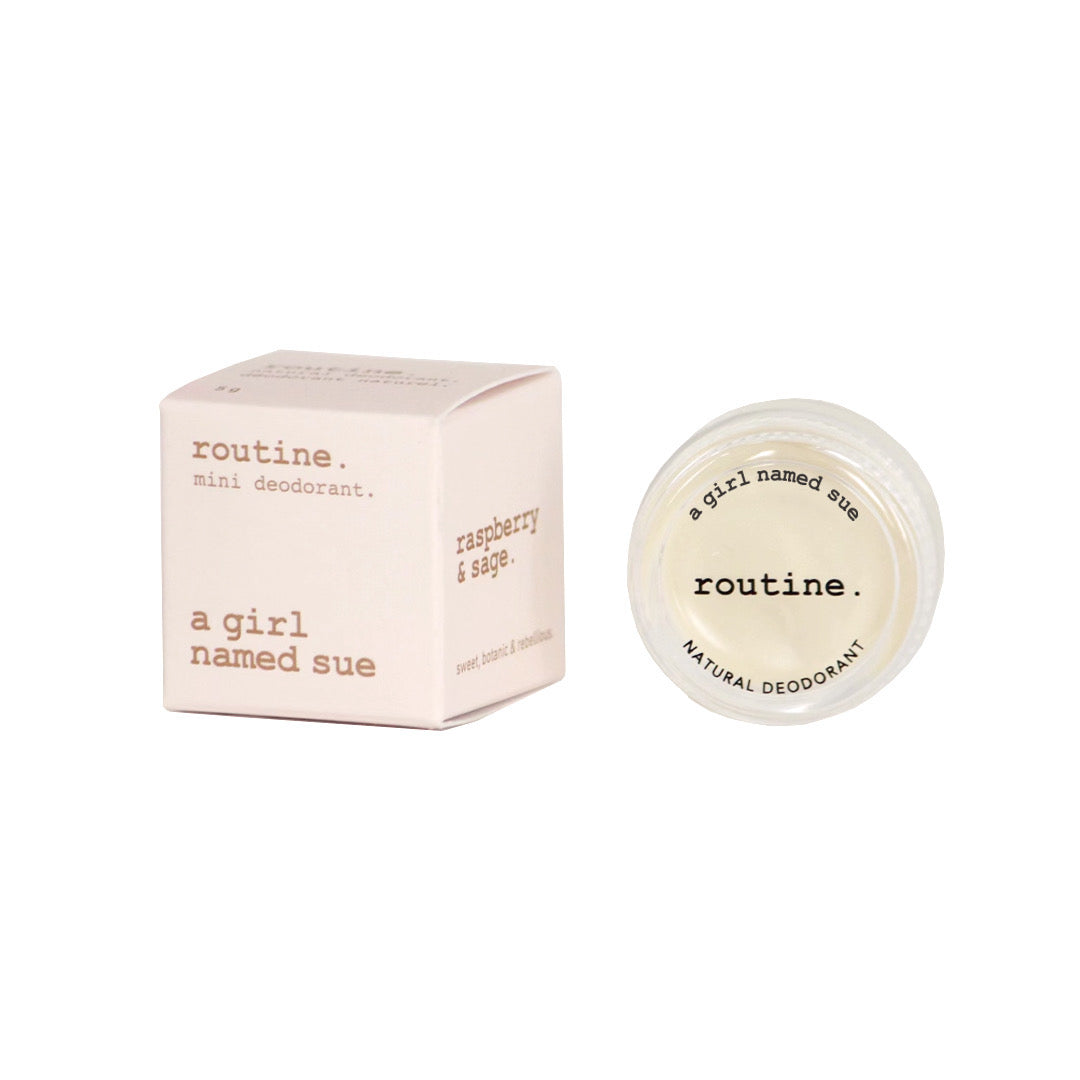 Routine Natural Deodorant Mini Cream, Travel and Trial Size in 21 Signature Scents, Classic, Vegan or Baking Soda Free, 5g - A Girl Named Sue