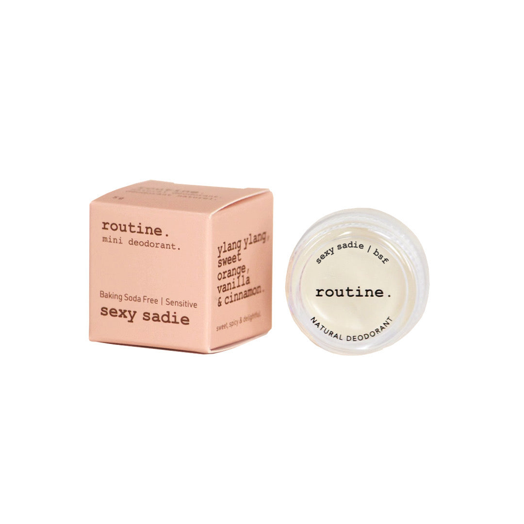Routine Natural Deodorant Mini Cream, Travel and Trial Size in 21 Signature Scents, Classic, Vegan or Baking Soda Free, 5g - Sexy Sadie – Baking Soda Free