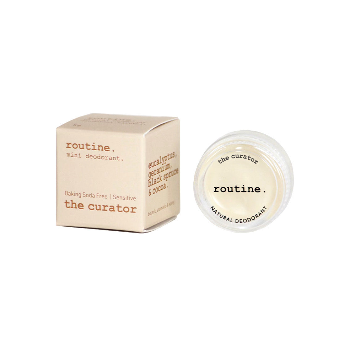 Routine Natural Deodorant Mini Cream, Travel and Trial Size in 21 Signature Scents, Classic, Vegan or Baking Soda Free, 5g - The Curator – Baking Soda Free