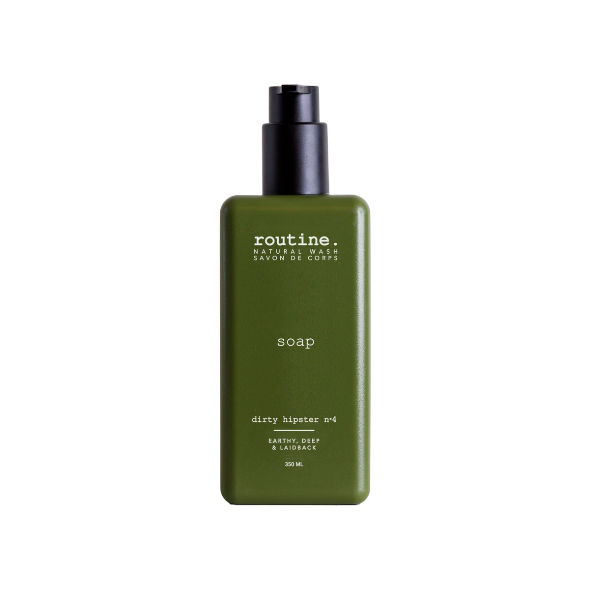 Routine Hand and Body Wash with Botanical Essential Oils, Creamy Natural Soap for Hands and Body, 7 Signature Scents, 350ml - Dirty Hipster No. 4