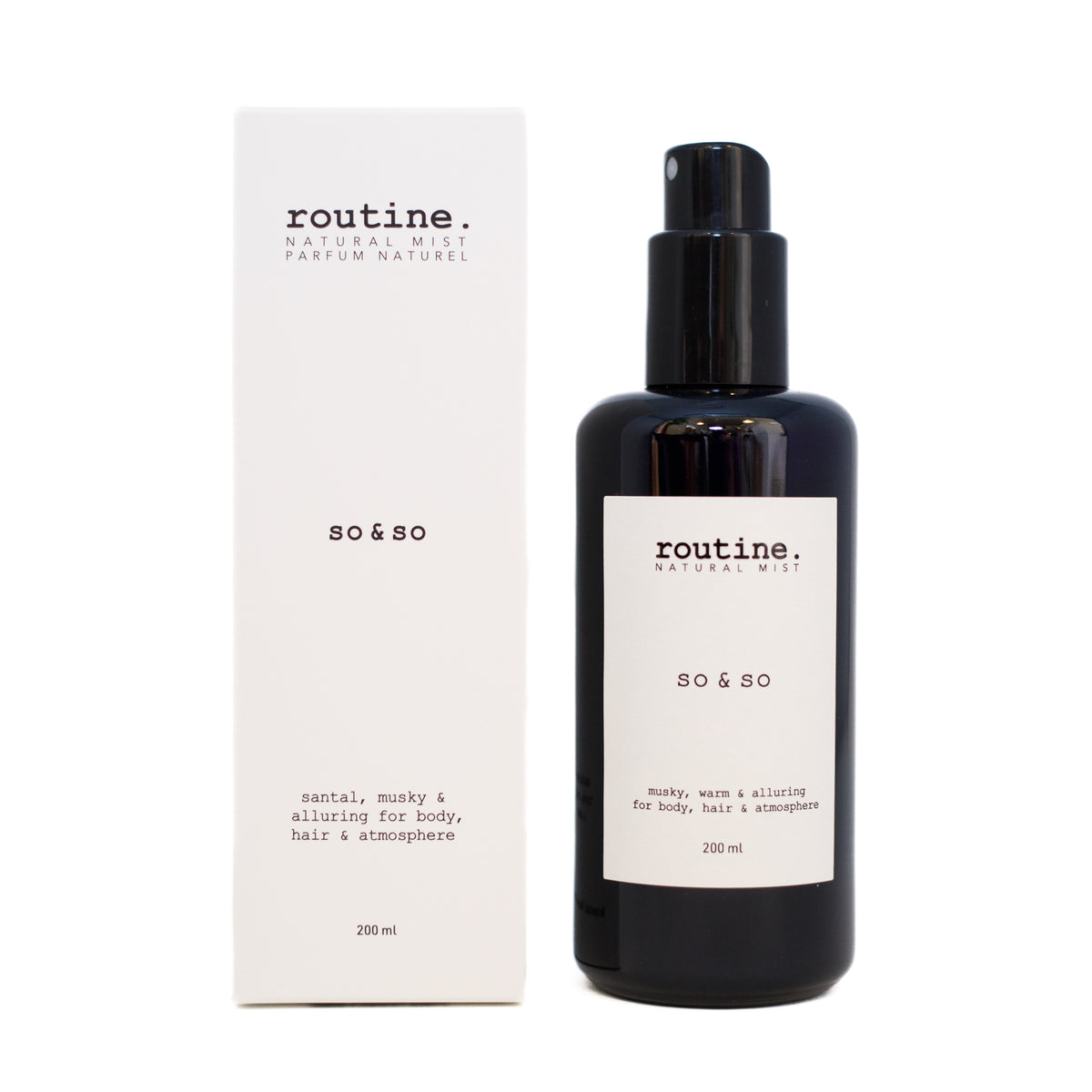 Routine Botanical Perfume Mist with Essential Oils, Body, Hair and Room Spray in 7 Signature Scents, 200ml - So & So