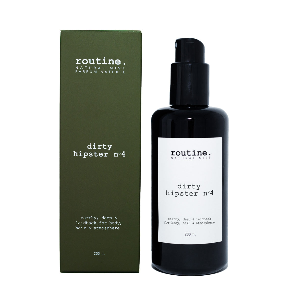 Routine Botanical Perfume Mist with Essential Oils, Body, Hair and Room Spray in 7 Signature Scents, 200ml - Dirty Hipster