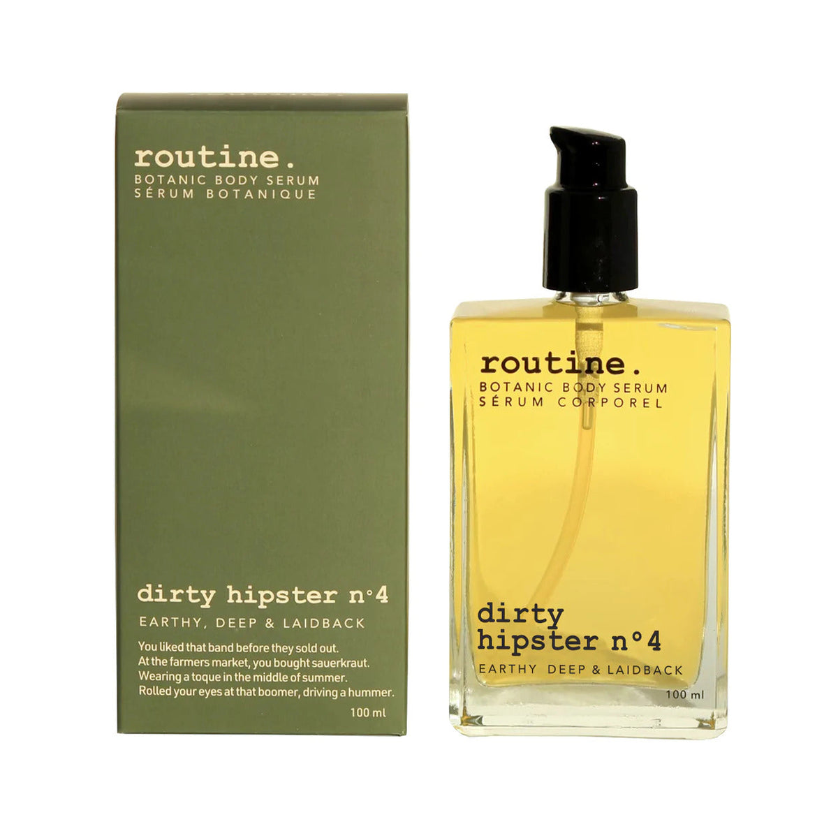 Routine Botanic Body Oil with Jojoba, Argan and Rosehip, Multi-Use Scented Body Oil, 5 Signature Scents, 100ml - Dirty Hipster