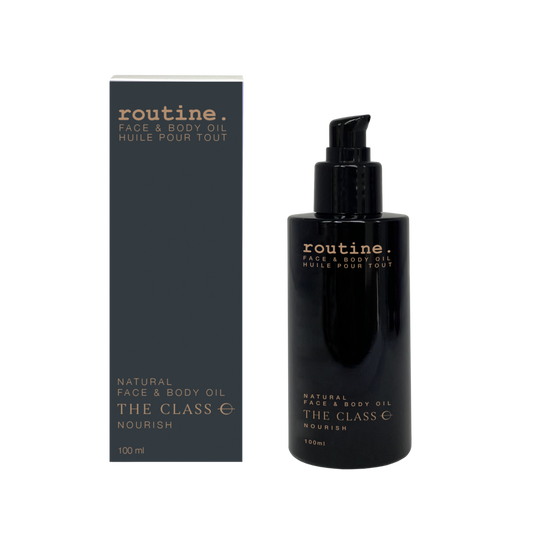 Routine The Class Face & Body Oil with Apricot, Jojoba, Rosehip and Argan, Orris Jasmine Tonka Scent, Multi-Use Oil, 100ml