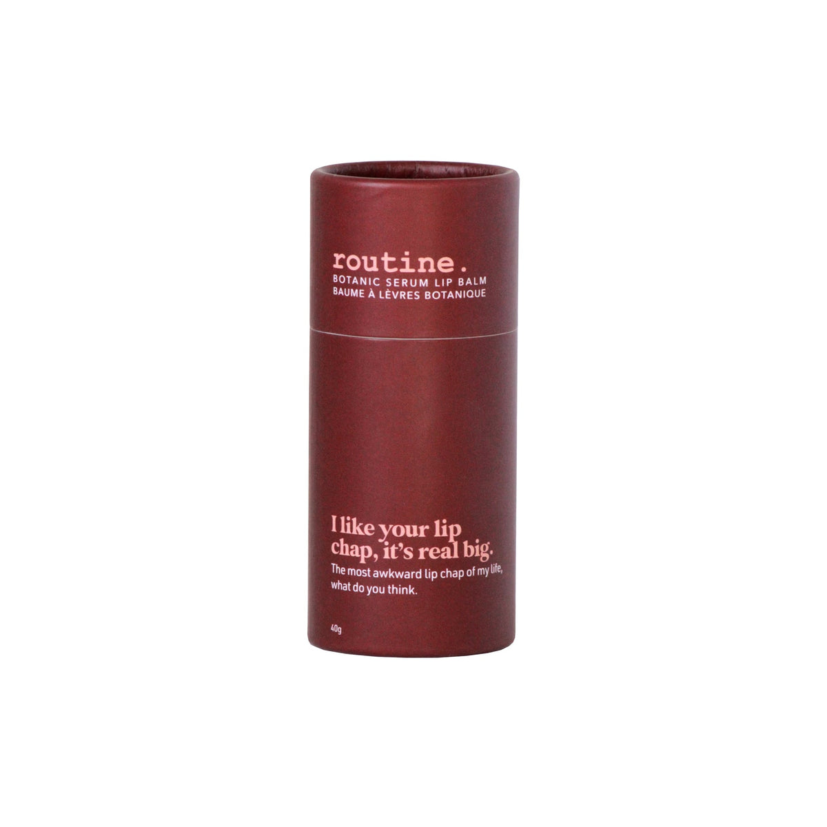 Routine Botanic Serum Lip Balm with Cocoa Butter, Rosehip, Rose and Peppermint, Multi-Use Balm Stick, 4.5g or 40g - 40g Large Stick