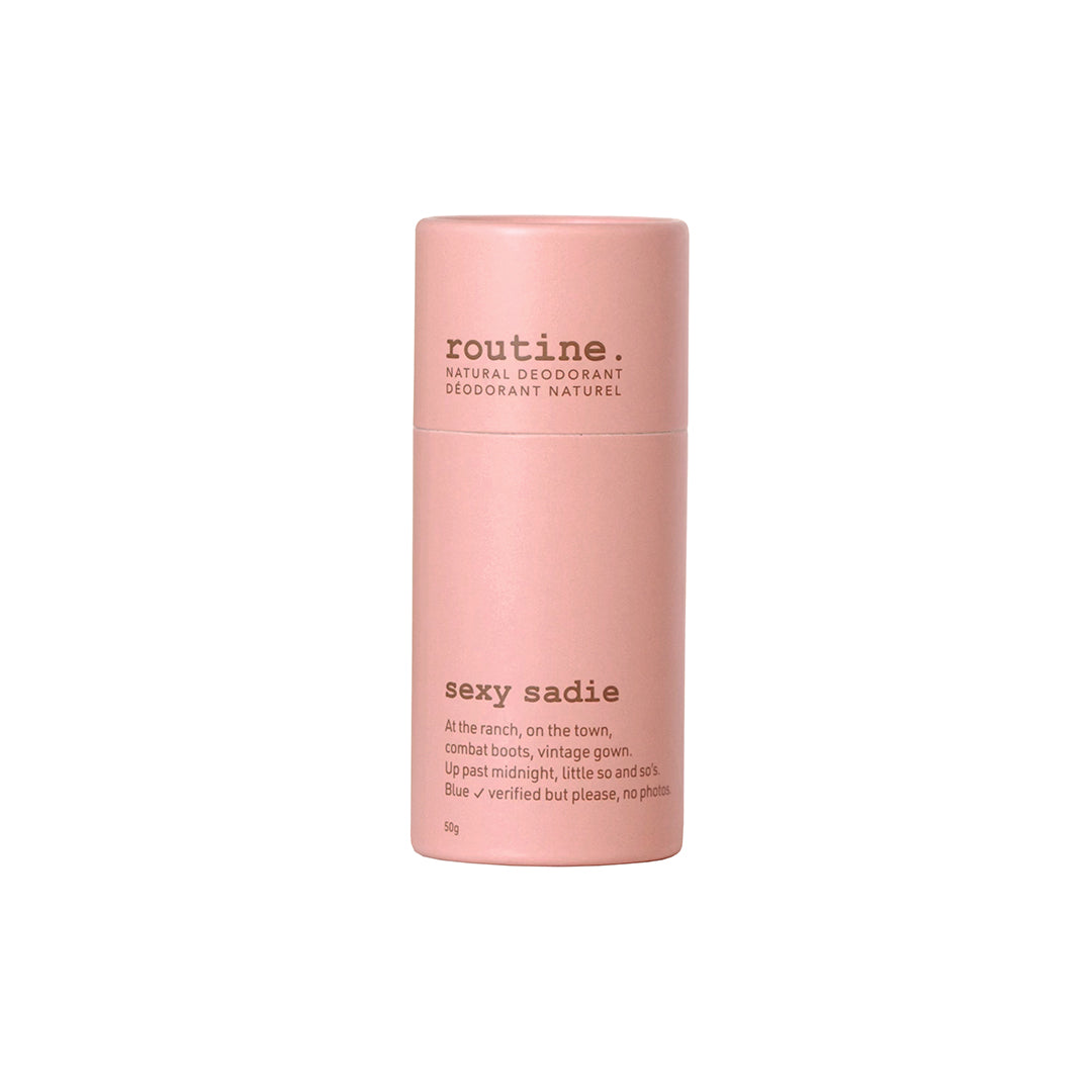 Routine Natural Deodorant Stick, Soft-Glide Cream Stick in 19 Signature Scents, Classic or Baking Soda Free, 50g - Sexy Sadie