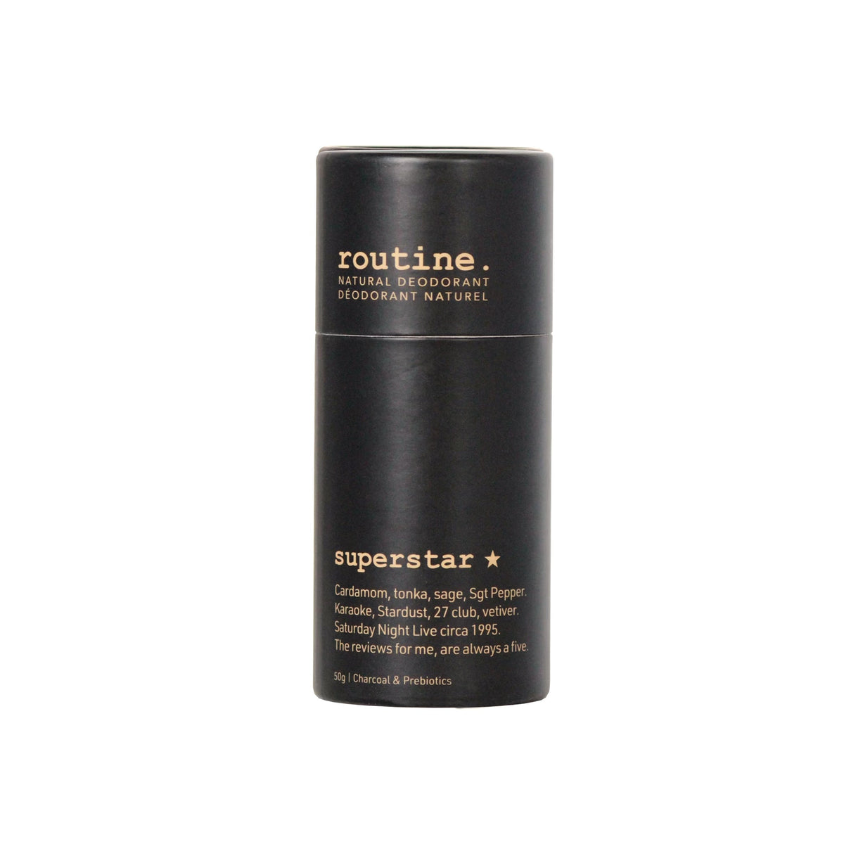 Routine Natural Deodorant Stick, Soft-Glide Cream Stick in 19 Signature Scents, Classic or Baking Soda Free, 50g - Superstar