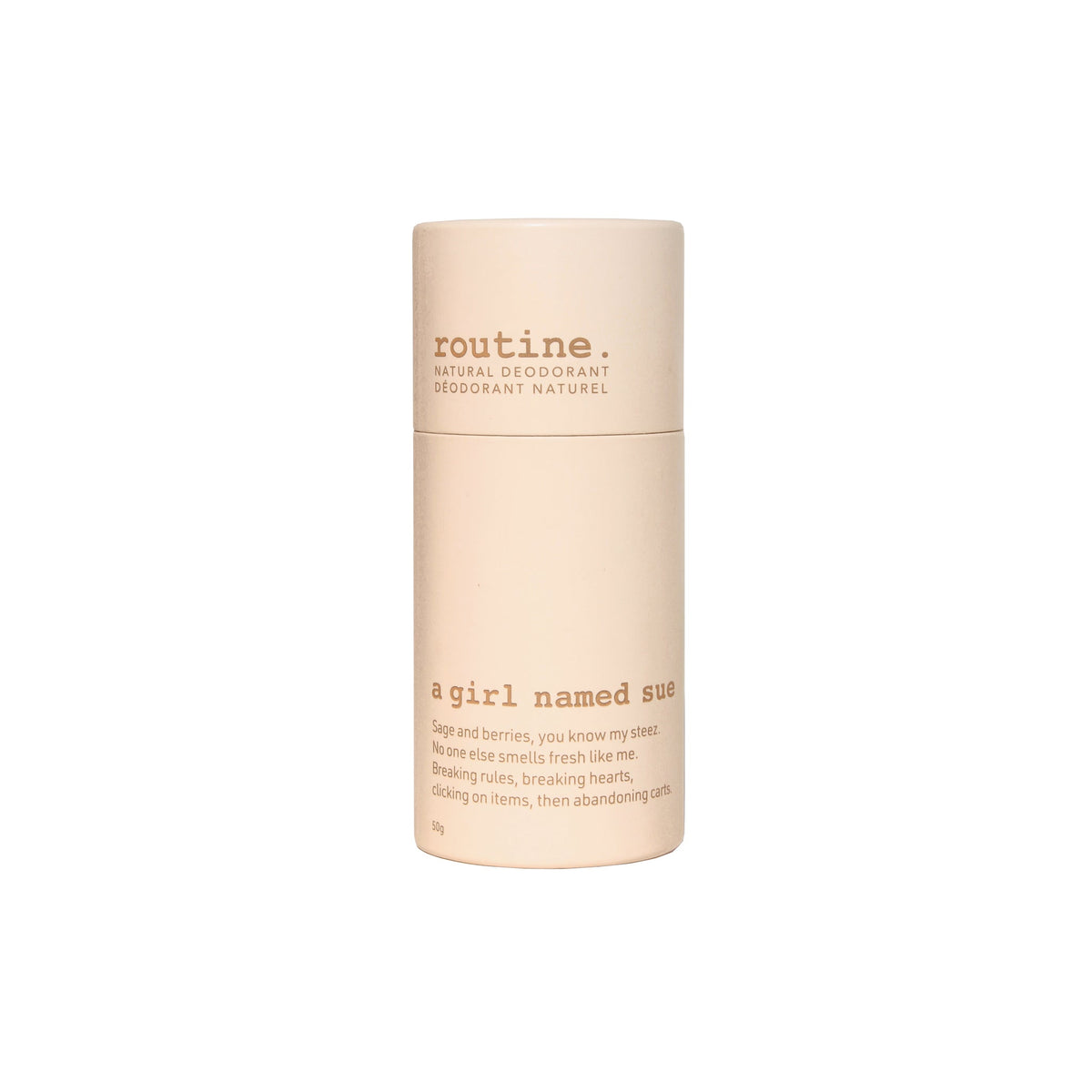 Routine Natural Deodorant Stick, Soft-Glide Cream Stick in 19 Signature Scents, Classic or Baking Soda Free, 50g - A Girl Named Sue