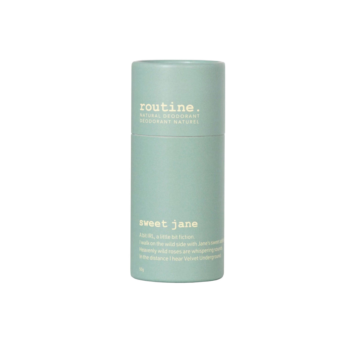 Routine Natural Deodorant Stick, Soft-Glide Cream Stick in 19 Signature Scents, Classic or Baking Soda Free, 50g - Sweet Jane