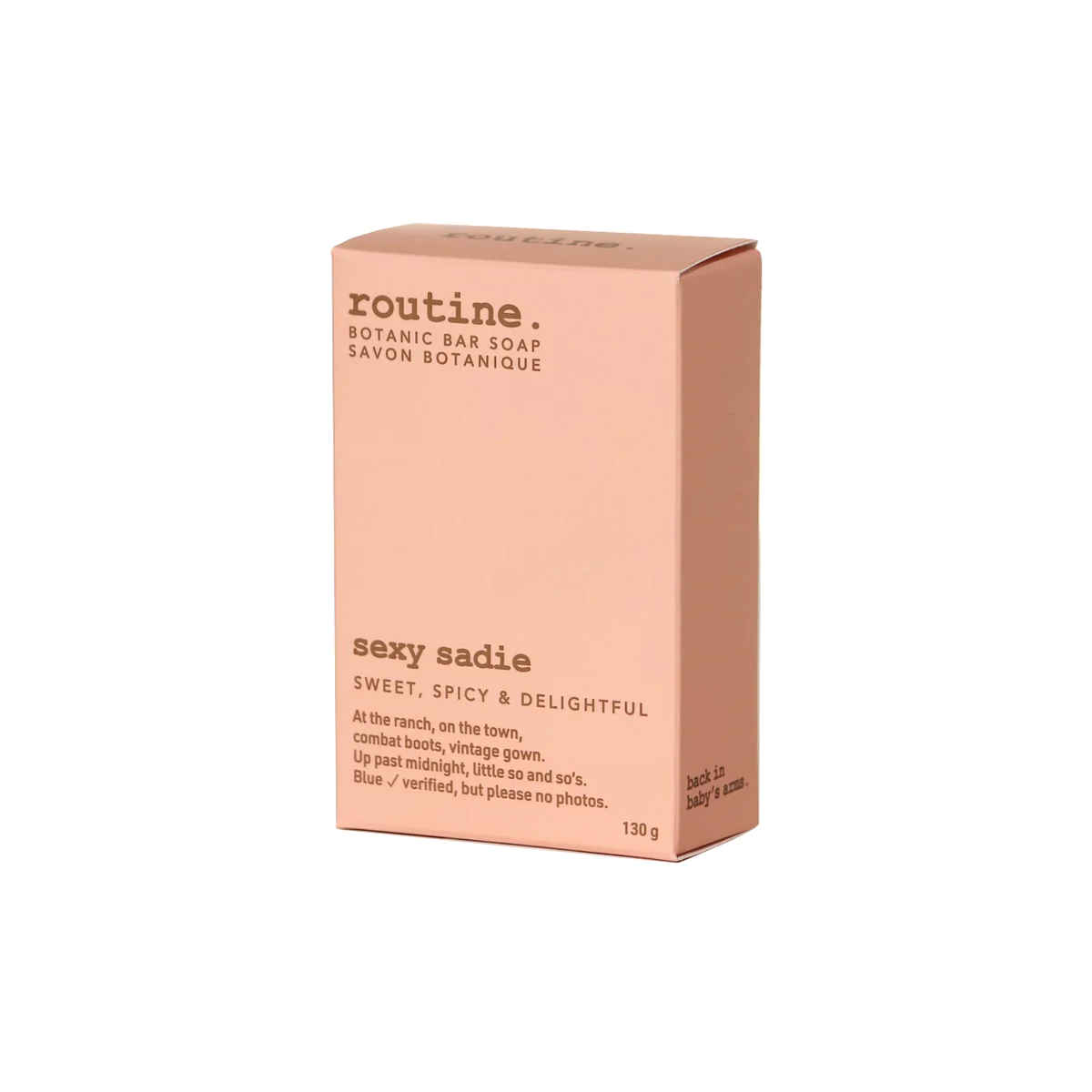 Routine Bar Soap with Olive, Shea and Avocado Oils, Essential Oil Scented, Dirty Hipster No. 3, The Curator or Sexy Sadie, 130g - Sexy Sadie