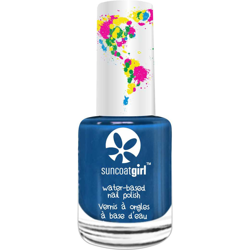 Suncoat Kids Water-Based Peelable Nail Polish, Peel-Off, Odourless, No Remover Needed, Ages 3+, 9ml, 31 Colours - Mermaid Blue