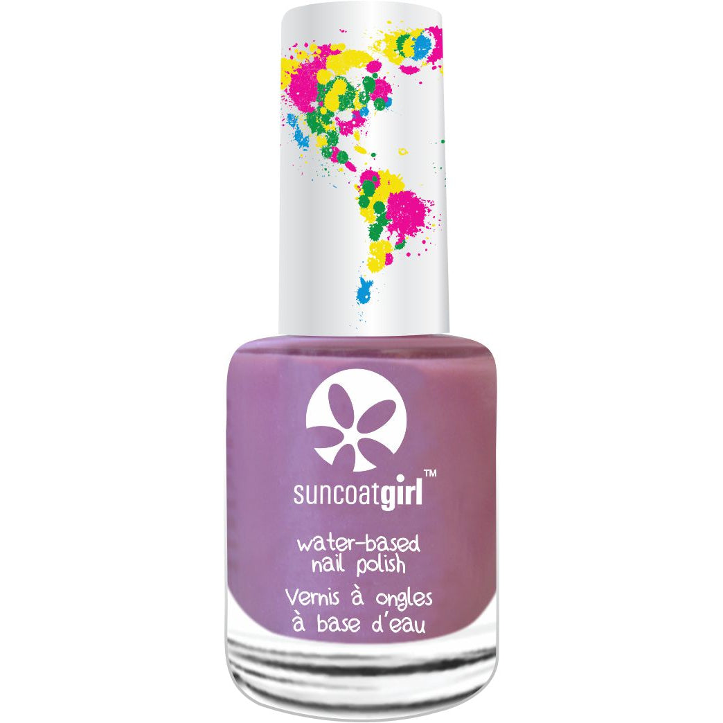 Suncoat Kids Water-Based Peelable Nail Polish, Peel-Off, Odourless, No Remover Needed, Ages 3+, 9ml, 31 Colours - Princess Purple