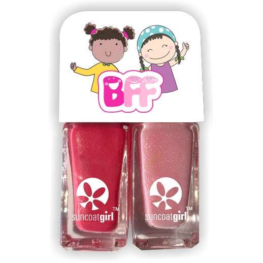 Suncoat BFF DUO Kids Water-Based Peel-Off Nail Polish 2-Pack, Odourless, Made in Canada, 10 Colour Duos - Sweeties