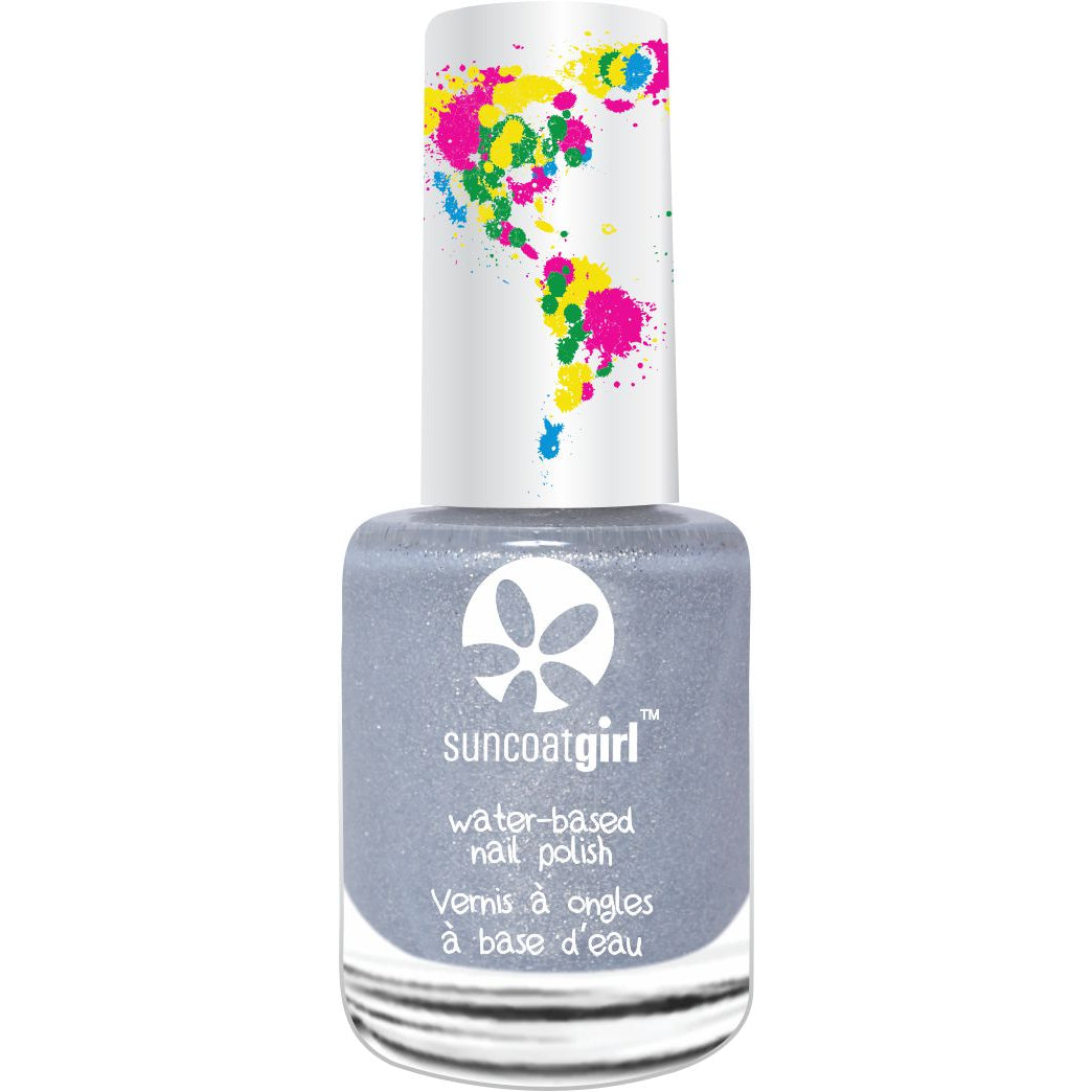 Suncoat Kids Water-Based Peelable Nail Polish, Peel-Off, Odourless, No Remover Needed, Ages 3+, 9ml, 31 Colours - Starlight Silver