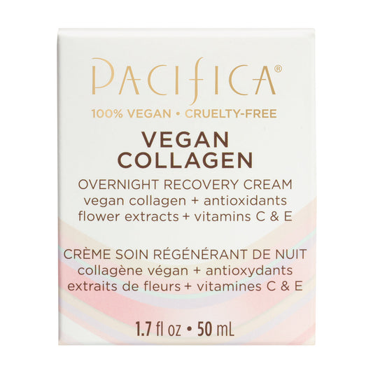 Pacifica Vegan Collagen Overnight Recovery Cream with Vitamins C and E, Rich Night Moisturizer, 50ml