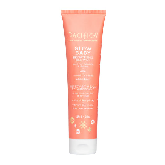 Pacifica Glow Baby Brightening Face Wash with AHAs and Vitamin C, Exfoliating Gel Cleanser, 147ml