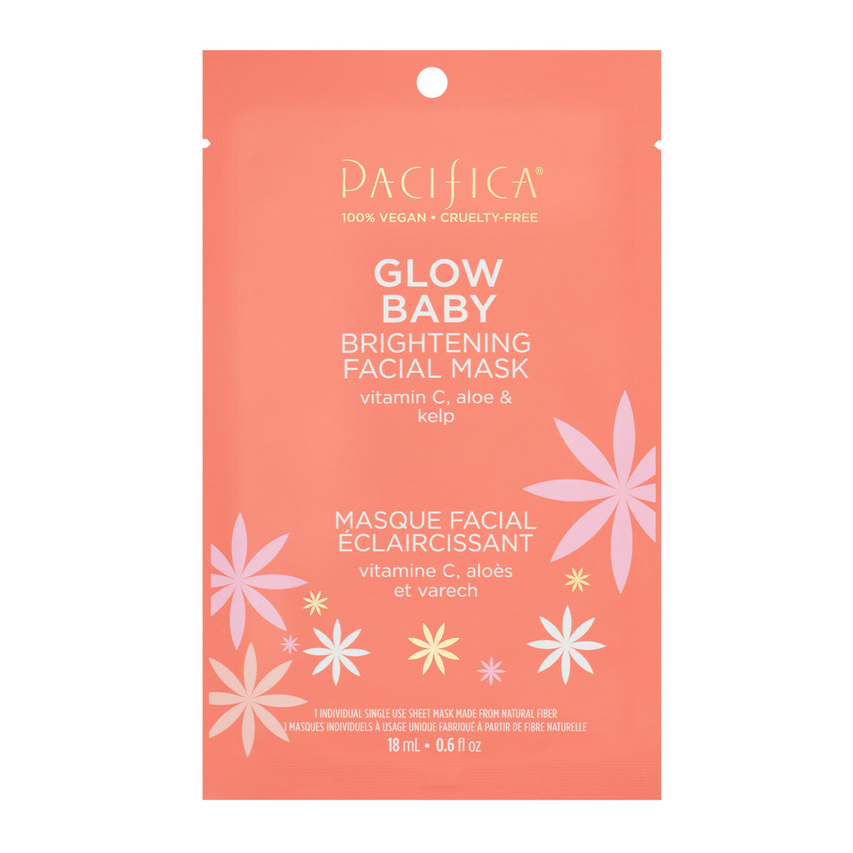 Pacifica Sheet Masks, Glow Baby Brightening, Vegan Collagen Hydrate, Super Green, Stress Rehab or Eye Bright Undereye - Glow Baby Brightening