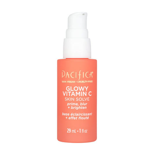 Pacifica Glowy Vitamin C Skin Solve Primer, Silicone-Free Brightening Primer with Kakadu Plum and Niacinamide, 29ml