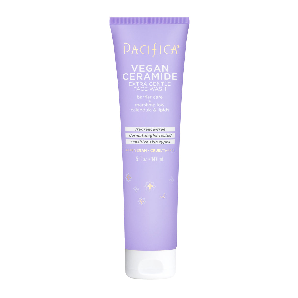 Pacifica Vegan Ceramide Gentle Face Wash for Sensitive Skin, Fragrance-Free, Sulfate-Free, 147ml